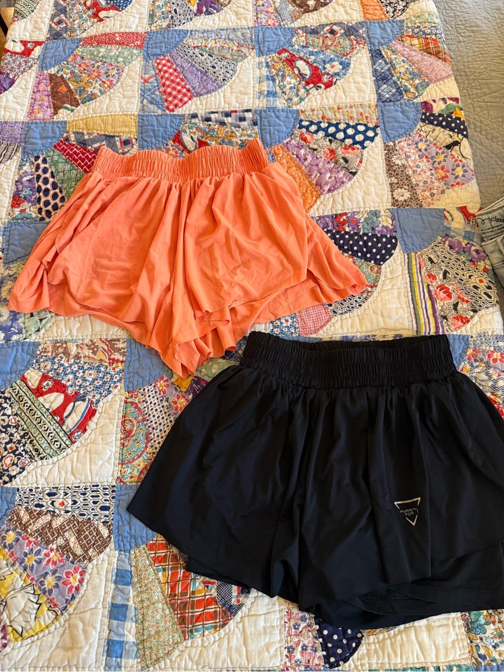 Women's Coral Layered Athletic Shorts with Elastic Waist